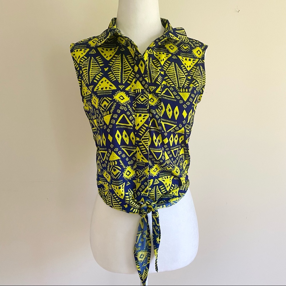 Top Shop Geometric Open Back Crop Top